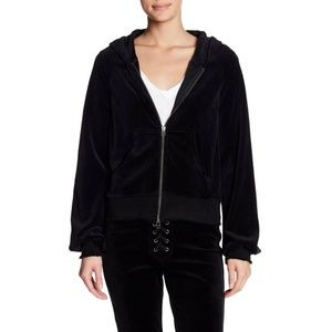 Pam & Gela Jackets & Coats - NWT PAM & GELA Black Velour Zip Up Jacket $195 Pam & Gela Jackets & Coats - NWT PAM & GELA Black Velour Zip Up Jacket $195